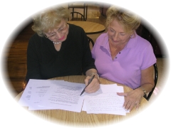 Picture of the Author of the Handwritring Analysis Course with a Student